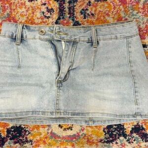 Light Blue Denim Mini Skirt